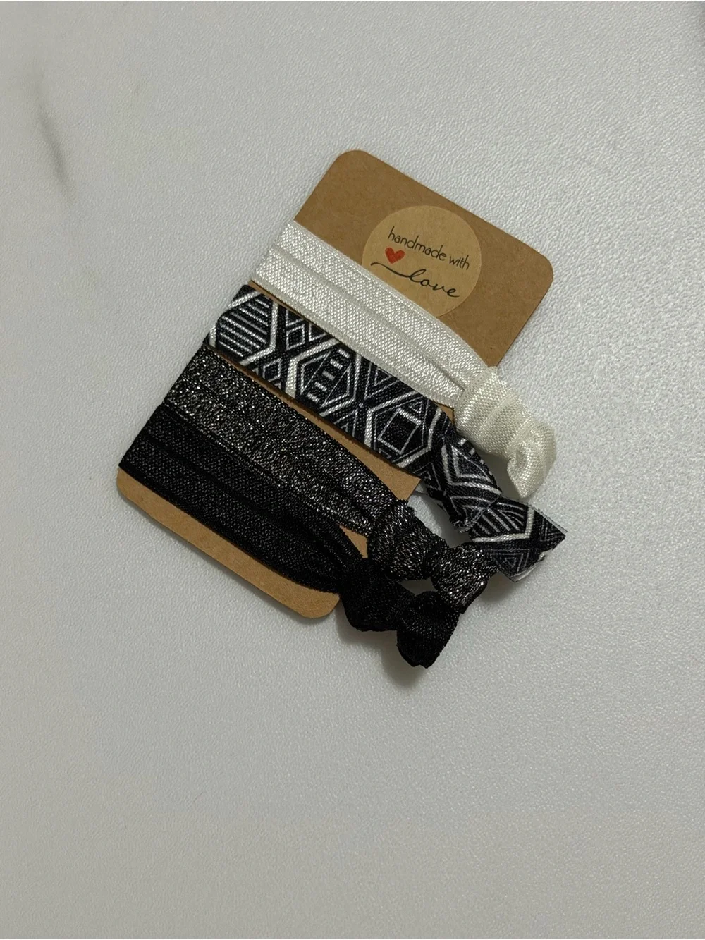 JSCatalog Neutral Elastic Hair Tie Set - Black & White
